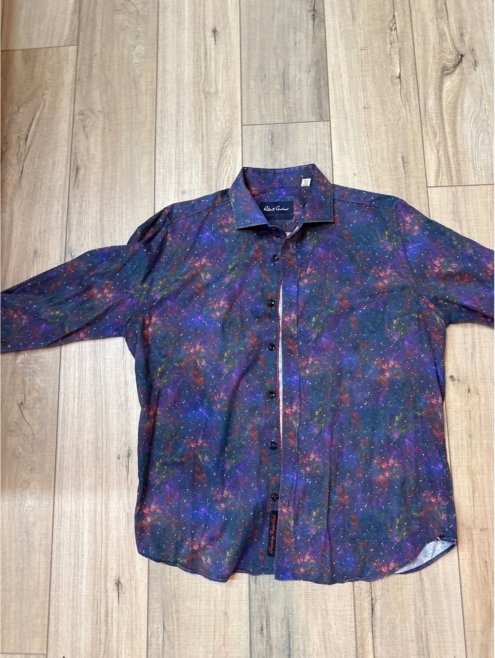 Robert Graham Modern Americana Tailored Fit XL Cosmic Print Button-Up Shirt